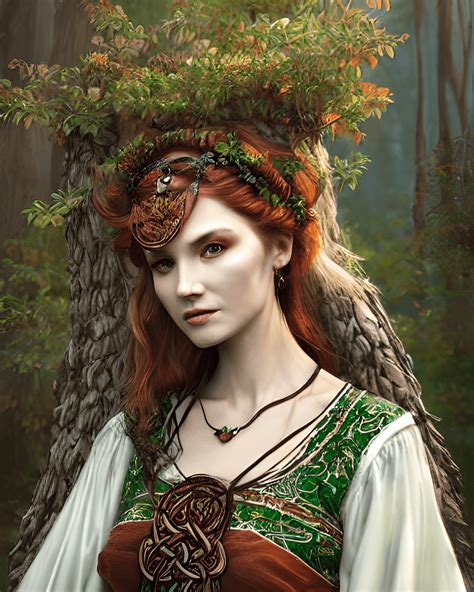 Gorgeous Druid Woman Wearing Traditional Celtic Dress · Creative Fabrica