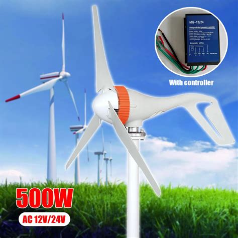 AC 12V 24V 500W Miniature Wind Turbines 3 Blades Wind Generator Mini