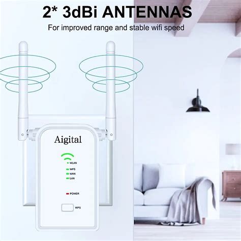 Aigital Mbps Wifi Extender With Ethernet Ports Long Range Wireless