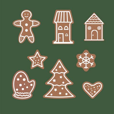 Premium Vector Set Christmas Gingerbread Vector