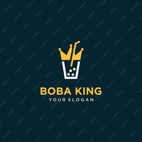 Premium Vector Boba Logo Design With King Or Crown Inspiration