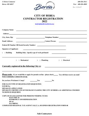 Fillable Online Contractor Registration Fax Email Print Pdffiller