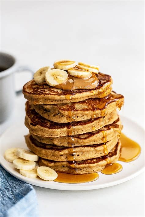 Peanut Butter Banana Pancakes 12g Protein Fit Foodie Finds