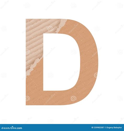 Letter D Of The English Alphabet Gray Paper Cardboard Texture On White Background Vector