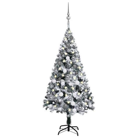 VidaXL Árvore de Natal artificial c luzes LED e bolas 120 cm verde