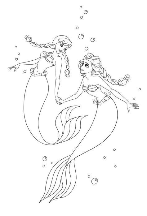 Anna Elsa Mermaid Coloring Pages Coloriage Elsa Coloriage Coloriage