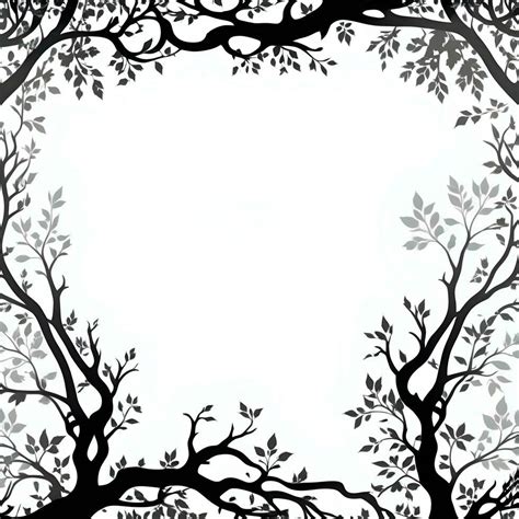 AI generated Tree Silhouette Border Frame Illustration 35441842 Stock ...