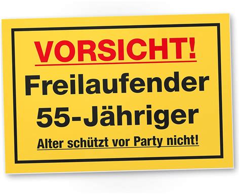 Amazon de DankeDir Freilaufender 55 Jähriger Schild 30 x 20 cm 55