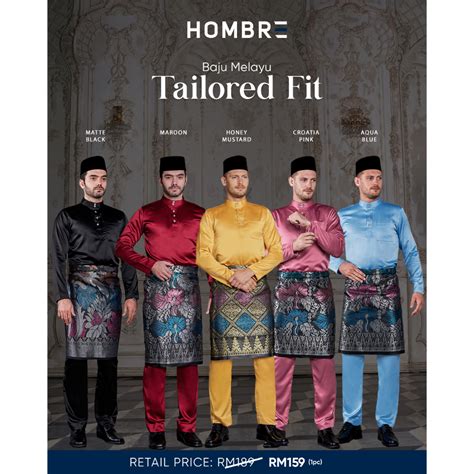 [simply Alna] Baju Melayu Tailored Fit Cekak Musang Lelaki Dewasa Slim Fit Set 2023 Baju Melayu