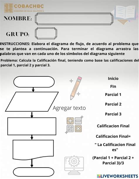 Ejercicio De Diagramas De Flujo Worksheet Tecnicas De Enseñanza Profesor De Informática