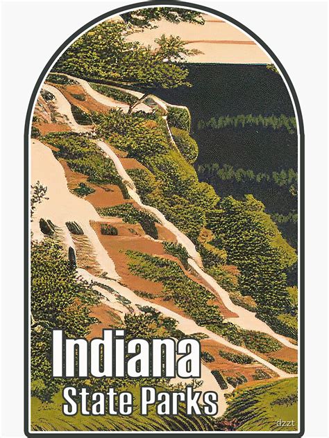 Indiana State Parks Illustration Sticker For Sale By Dzzt Redbubble