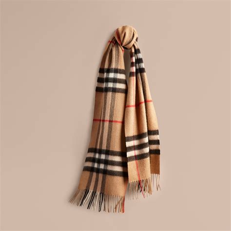 classic check cashmere scarf  camel burberry