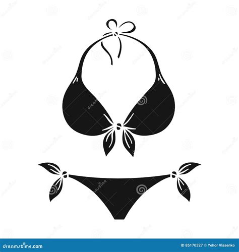 Icona Del Bikini Nello Stile Nero Isolata Su Fondo Bianco Illustrazione Di Riserva Praticante Il