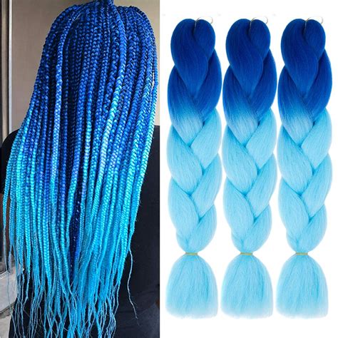 Jumbo Braiding Hair Synthetic Ombre Braiding Hair 3 Pack 24 Inch High Temperature