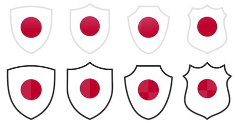 Premium Vector Vertical Japanese Flag In Shield Shape Four D And