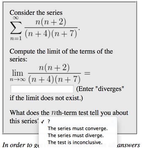 Solved Consider The Series Sigma Infinity N N N N Chegg