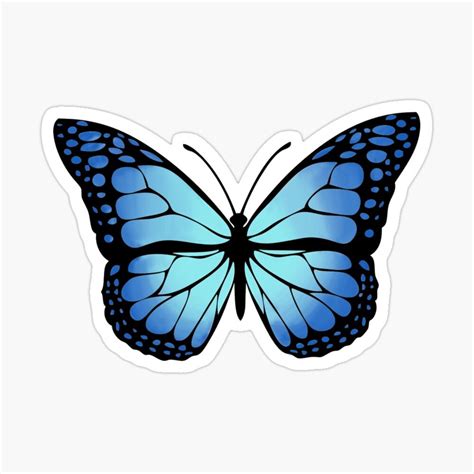 Blue Butterfly Sticker For Sale By Katari Designs Aesthetic