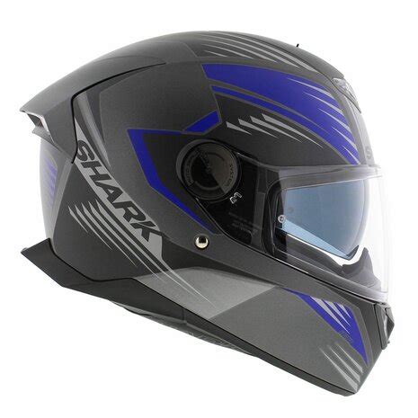 Shark Skwal Helm Hallder Mat Antraciet Blauw Helmspecialist