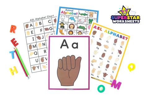 ASL Alphabet Chart - Superstar Worksheets