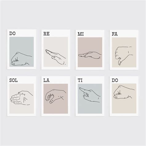 Solfege Hand Signs Poster Set of 8 Do Re Mi Chart Solfege - Etsy in ...