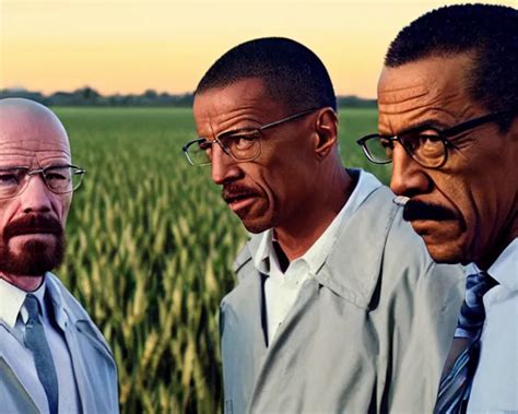 Extreme Long Shot Of Walter White And Gustavo Fring Stable Diffusion