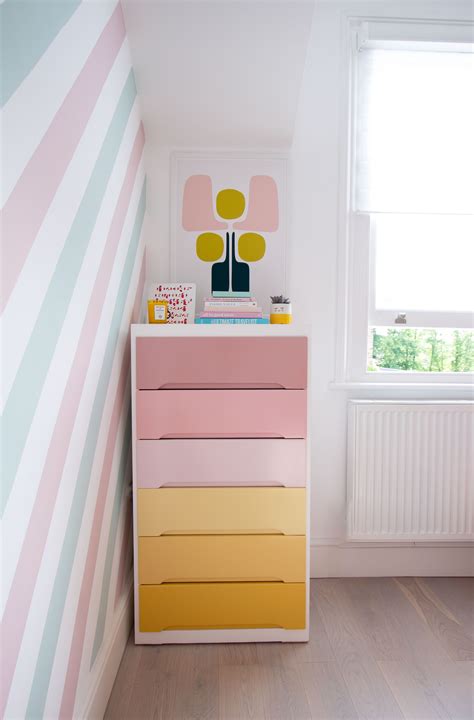 Upcycled Chest Of Drawers In Ombr Pastel Pink And Yellow