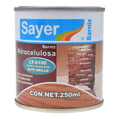 BARNIZ NITROCELULOSA PARA MADERA DE 250 ML TRANSPARENTE The Home