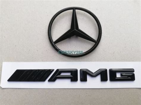 Gloss Black Rear Star Badges Emblems For Mercedes C Class C Coupe