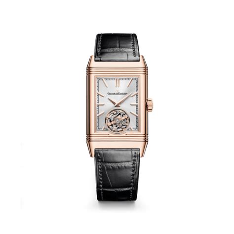 Pink Gold Men Watch Manual Winding Reverso Tribute Duoface Tourbillon