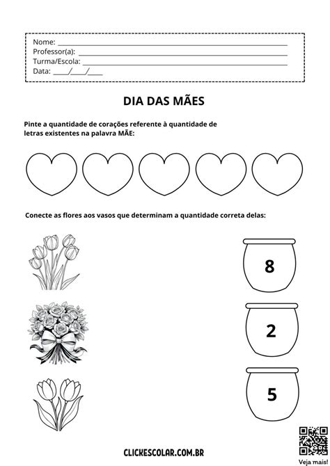 Tarefa Dia Das Maes - 34 Atividades para o Dia das Mães – Click Escolar