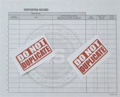 Importer Manufacturer Firearms Dealer Bound Record Books Entry