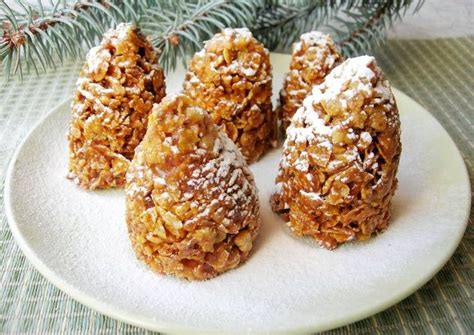 Новогодний десерт "Еловые шишки" за 15 минут (без выпечки) | Новогодние ...