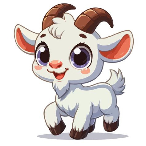 Premium Vector Cute Goat Cartoon Vector On White Background