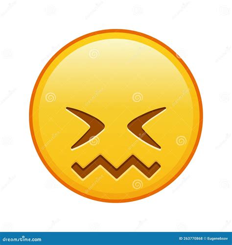 Expression Of Shame Face Large Size Of Yellow Emoji Smile Stock Vector