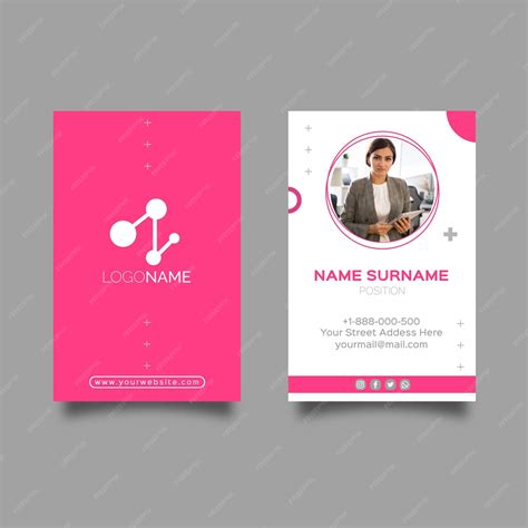 Premium Vector Business Woman Vertical Business Card Template