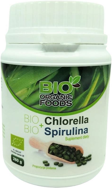 Bio Chlorella Bio Spirulina 280g W Tabletkach Bio Organic Foods