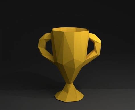 Trophy Cup Papercraft Trophy Low Poly Papercraft 3d Pdf Diy T