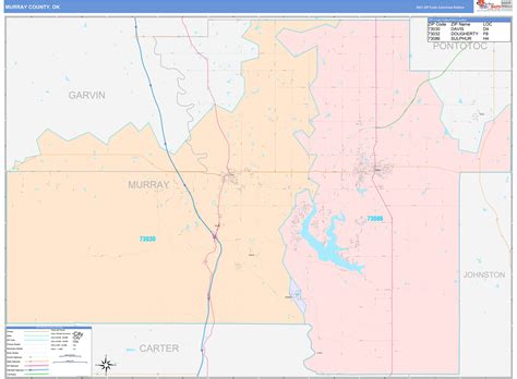 Murray County, OK Wall Map Color Cast Style by MarketMAPS - MapSales