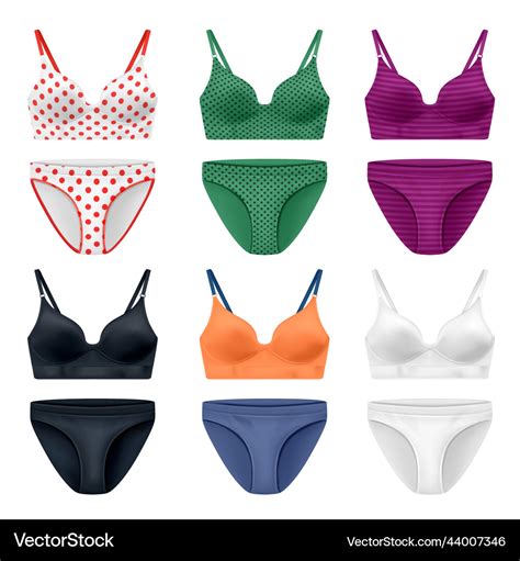 Realistic Female Lingerie Set Royalty Free Vector Image