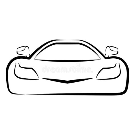 Front View of a Racing Car Sketch Stock Vector - Illustration of ...