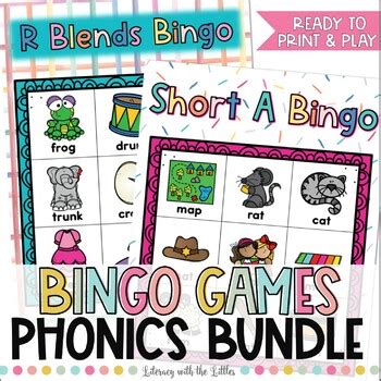 Bingo Phonics Games Bundle Digraphs Blends Short Vowels Cvc Cvce