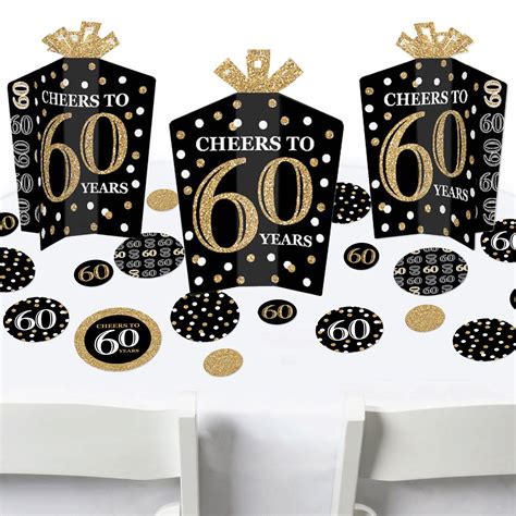 Adult 60th Birthday Gold Birthday Party Decor And Confetti