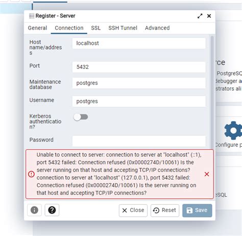 Postgresql Unable To Create Postgres Server PgAdmin Stack Overflow