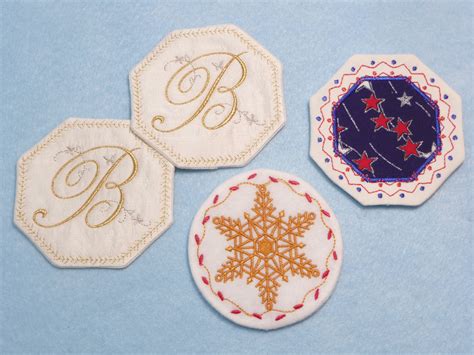 embroidering creative coasters