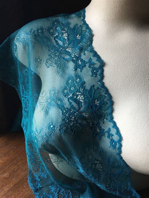 Teal Stretch Lace Wide For Lingerie Garments Headbands Str Etsy