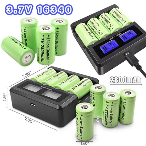 Powtree Mah P Battery Rechargeable V Li Ion Cr A Rcr