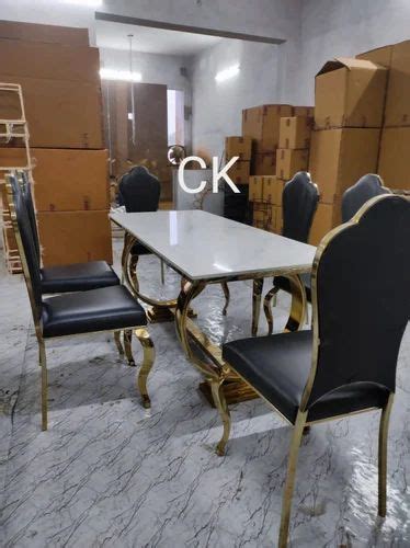 Stainless Steel Ss Pvd Coated Dining Table 6 Seater At Rs 85000 Piece