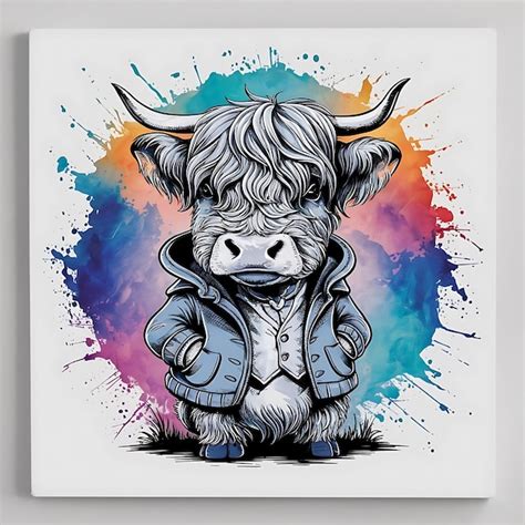 Premium Photo Adorable Chibi Style Highland Cow