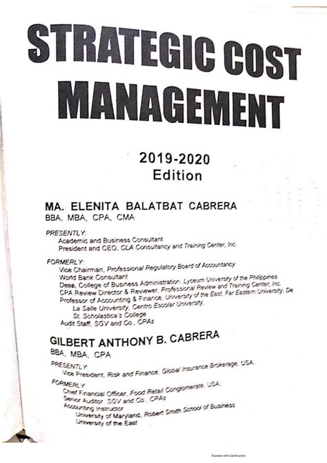 Strategic Cost Management Chap 1 2 Management Accounting