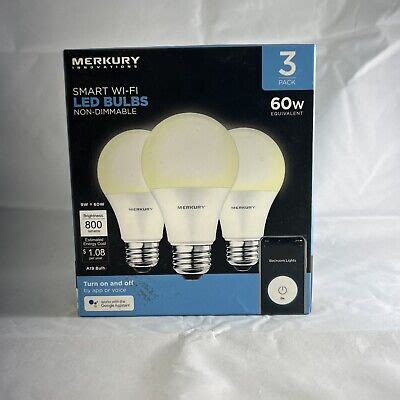 Merkury Innovations Smart Wifi App Controlled Led Light Bulbs Pack